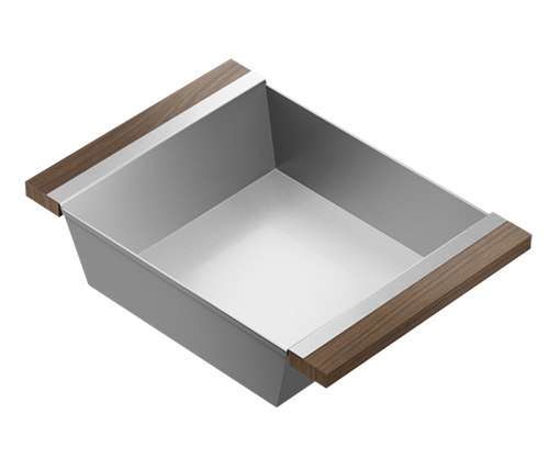 Julien - Bin for 16 inch sink, walnut handles, 12X17X4-1/4