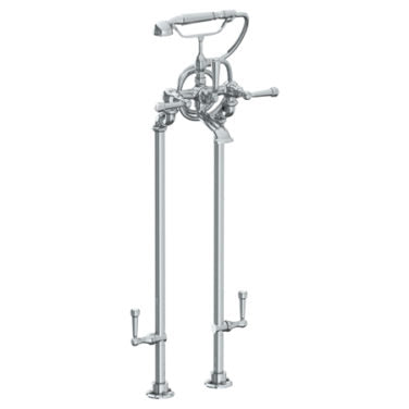 Watermark - Paris Floor Standing Bath Set with Hand Shower and Shut-Off Valves