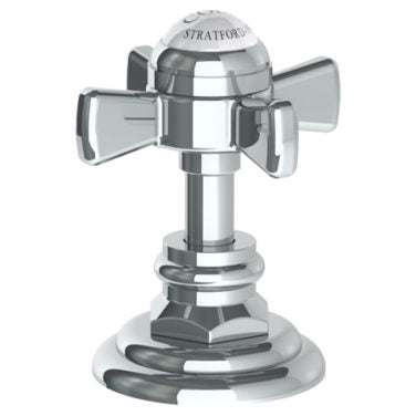 Watermark - Paris Trim For Deck Mounted Valve. Porcelain cross and lever buttons engraved 'COLD'