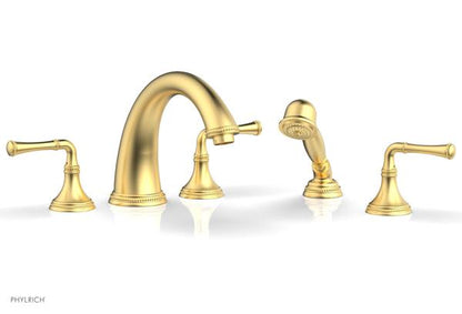 Phylrich - Beaded Deck Tub Set W/Hand Shower - Lever Handles