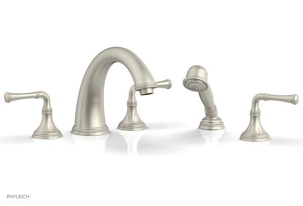 Phylrich - Beaded Deck Tub Set W/Hand Shower - Lever Handles