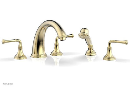 Phylrich - Beaded Deck Tub Set W/Hand Shower - Lever Handles