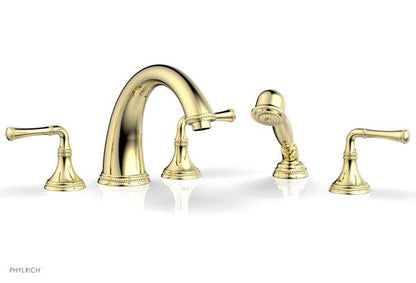 Phylrich - Beaded Deck Tub Set W/Hand Shower - Lever Handles