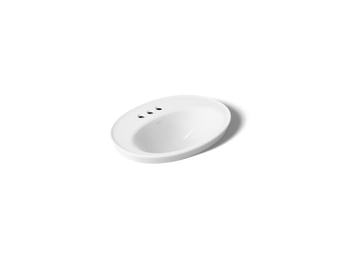 Kohler - Serif 22-1/4 Inch Oval Drop-In Bathroom Sink With Overflow - 4Cc Holes
