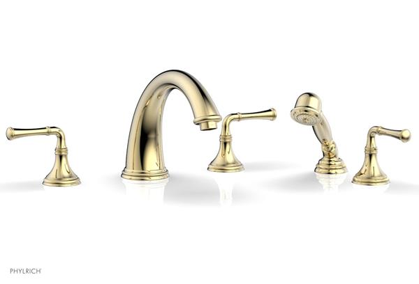 Phylrich - Coined Deck Tub Set W/Hand Shower - Lever Handles