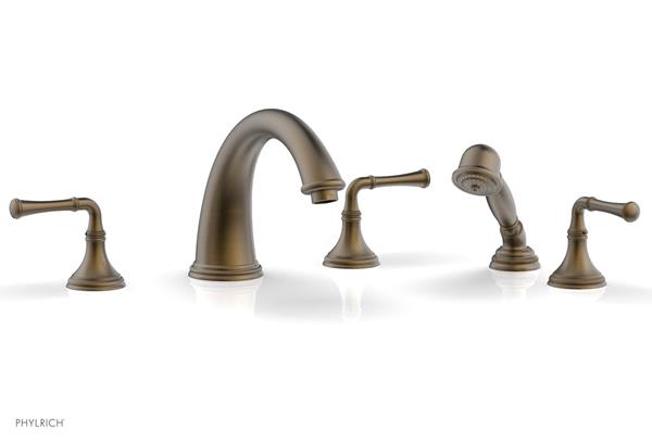 Phylrich - Coined Deck Tub Set W/Hand Shower - Lever Handles