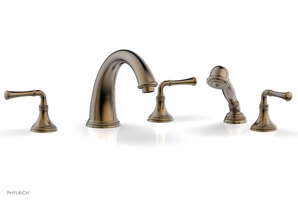 Phylrich - Coined Deck Tub Set W/Hand Shower - Lever Handles