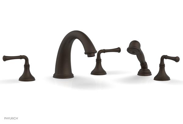 Phylrich - Coined Deck Tub Set W/Hand Shower - Lever Handles
