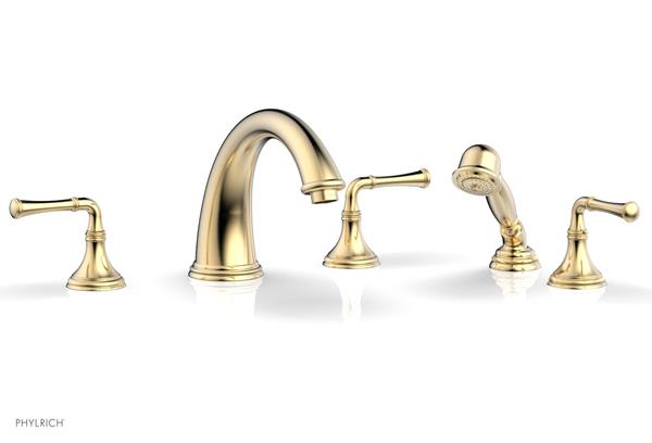 Phylrich - Coined Deck Tub Set W/Hand Shower - Lever Handles