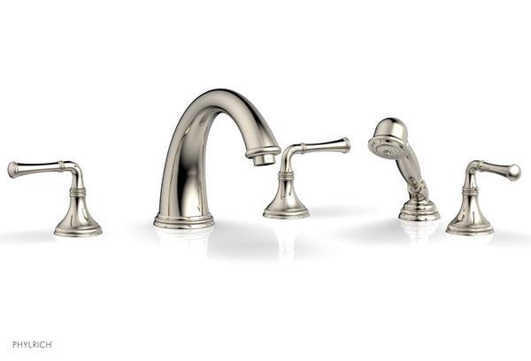 Phylrich - Coined Deck Tub Set W/Hand Shower - Lever Handles