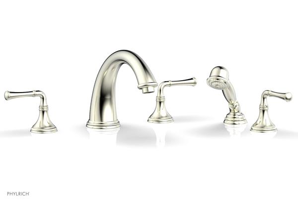 Phylrich - Coined Deck Tub Set W/Hand Shower - Lever Handles
