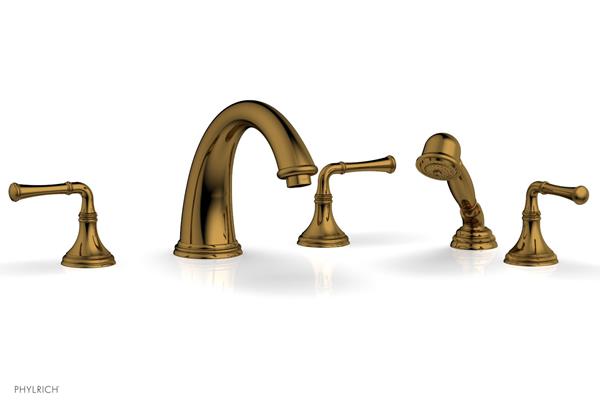 Phylrich - Coined Deck Tub Set W/Hand Shower - Lever Handles