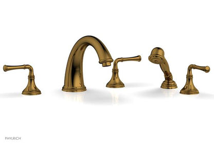 Phylrich - Coined Deck Tub Set W/Hand Shower - Lever Handles