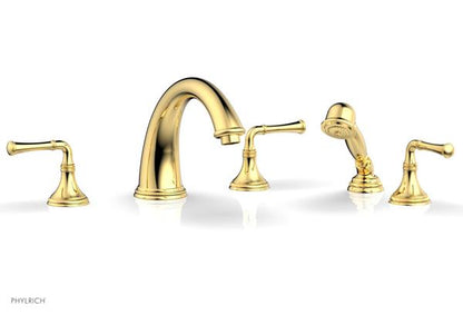 Phylrich - Coined Deck Tub Set W/Hand Shower - Lever Handles