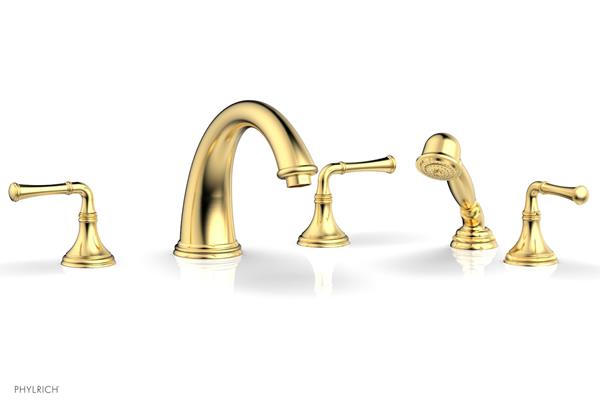 Phylrich - Coined Deck Tub Set W/Hand Shower - Lever Handles