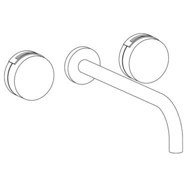 Watermark - Elements Wall Mounted 3 Hole Lavatory Set with 11 7/8 Inch spout