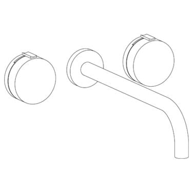 Watermark - Elements Wall Mounted 3 Hole Lavatory Set with 11 7/8 Inch spout
