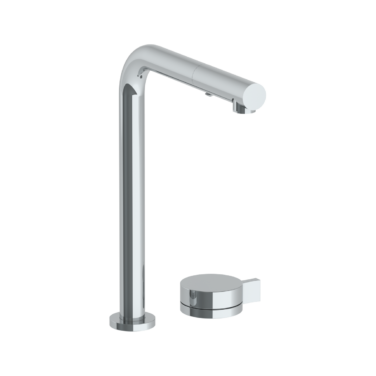 Watermark - Elements Deck Mounted 2 Hole Square Top Kitchen Faucet with Pull Out Spray