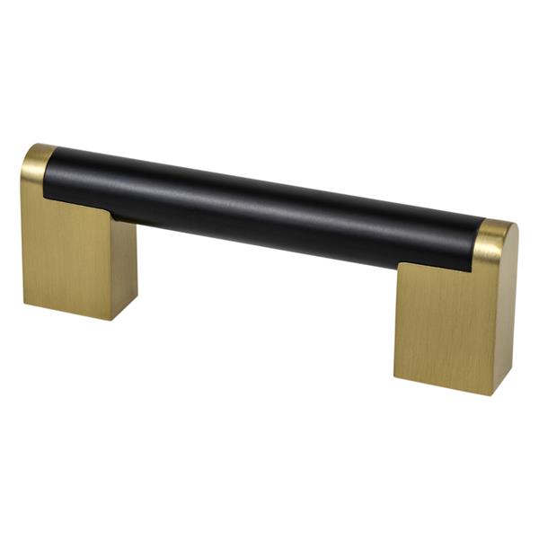Berenson - Studio Remix 96mm CC Matte Black and Modern Brushed Gold Pull