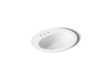 Kohler - Pennington 20-1/4 Inch Oval Drop-In Bathroom Sink - 4Cc Holes
