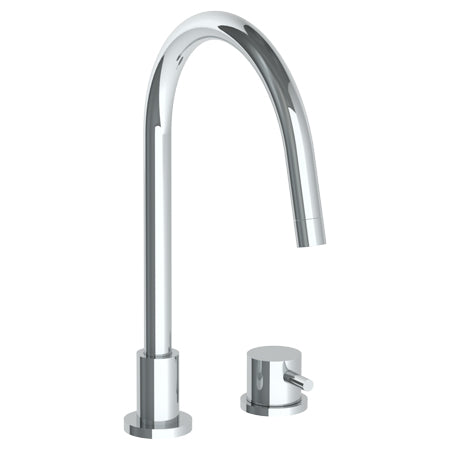 Watermark - Titanium Deck Mounted 2 Hole Gooseneck Kitchen Faucet