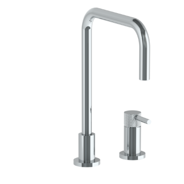 ◆ニチベイ◆バーチカル◆W217+197×H197◆O-2603BL6◆ Watermark - Titanium Deck Mounted 2 Hole Square Top Kitchen Faucet