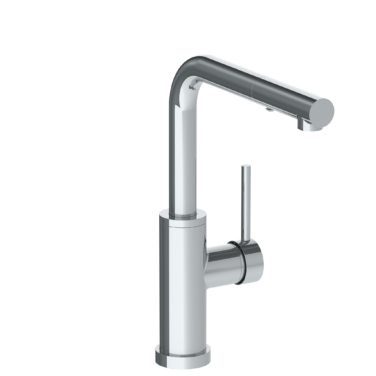 Watermark - Titanium Deck Mounted 1 Hole Square Top Kitchen Faucet with Pull Out Spray - Low Spout