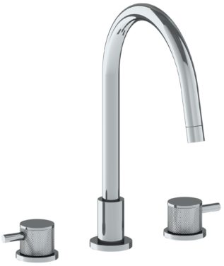 Watermark - Titanium Deck Mounted 3 Hole Gooseneck Kitchen Faucet