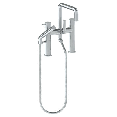 Watermark - Titanium Deck Mounted Exposed Square Bath Set With Hand Shower