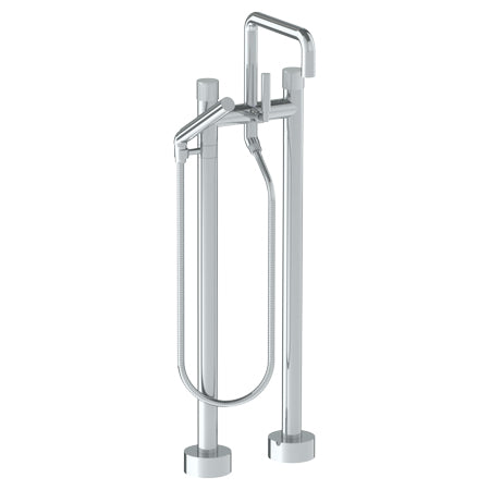 Watermark - Titanium Floor Standing Bath Set With Square Spout And Slim Hand Shower