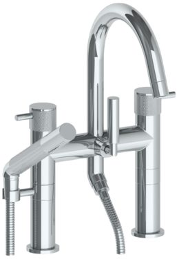 Watermark - Titanium Deck Mounted Exposed Gooseneck Bath Set with Hand Shower