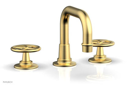 Phylrich - Works Widespread Faucet Low Arched Spout - Cross Handles
