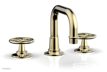 Phylrich - Works Widespread Faucet Low Arched Spout - Cross Handles