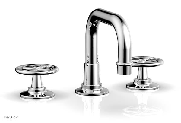 Phylrich - Works Widespread Faucet Low Arched Spout - Cross Handles
