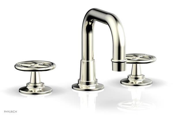 Phylrich - Works Widespread Faucet Low Arched Spout - Cross Handles