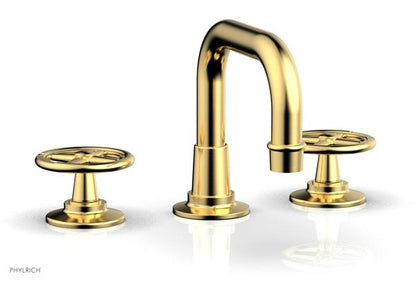 Phylrich - Works Widespread Faucet Low Arched Spout - Cross Handles