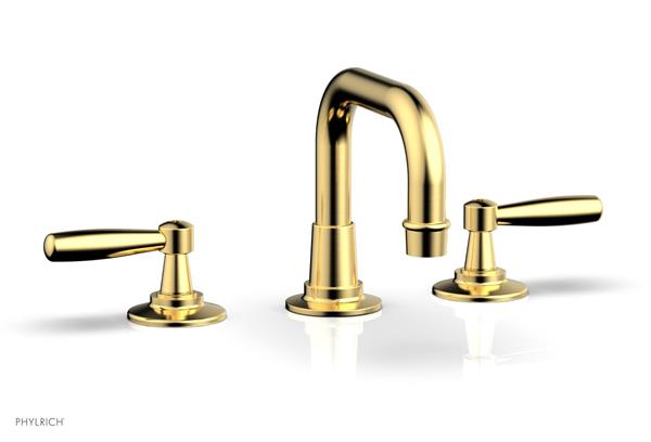 Phylrich - Works Widespread Faucet Low Arched Spout -  Lever Handles