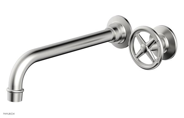 Phylrich - Works 10 Inch Single Handle Wall Lavatory Set - Cross Handle