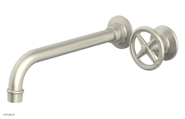 Phylrich - Works 10 Inch Single Handle Wall Lavatory Set - Cross Handle