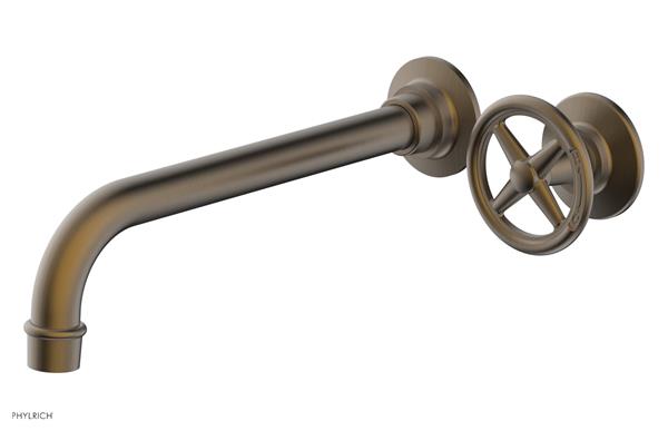 Phylrich - Works 10 Inch Single Handle Wall Lavatory Set - Cross Handle