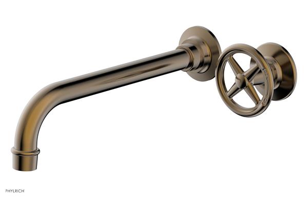 Phylrich - Works 10 Inch Single Handle Wall Lavatory Set - Cross Handle