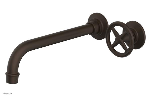 Phylrich - Works 10 Inch Single Handle Wall Lavatory Set - Cross Handle