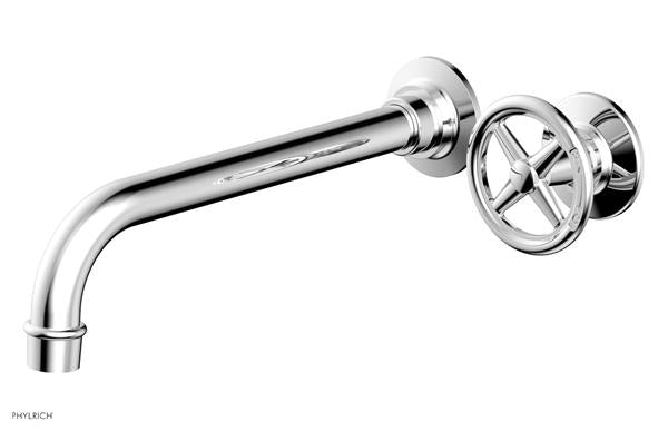 Phylrich - Works 10 Inch Single Handle Wall Lavatory Set - Cross Handle