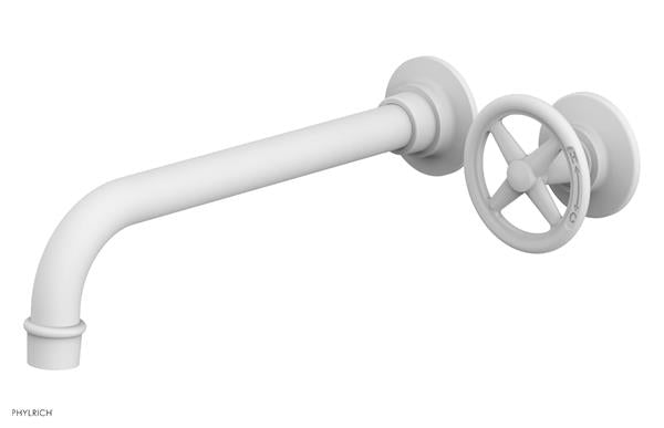 Phylrich - Works 10 Inch Single Handle Wall Lavatory Set - Cross Handle