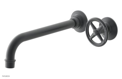 Phylrich - Works 10 Inch Single Handle Wall Lavatory Set - Cross Handle