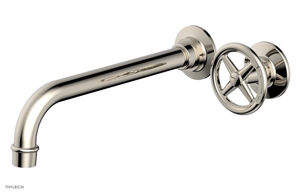 Phylrich - Works 10 Inch Single Handle Wall Lavatory Set - Cross Handle