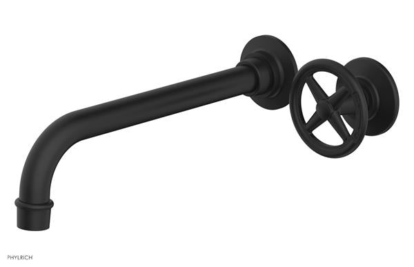 Phylrich - Works 10 Inch Single Handle Wall Lavatory Set - Cross Handle
