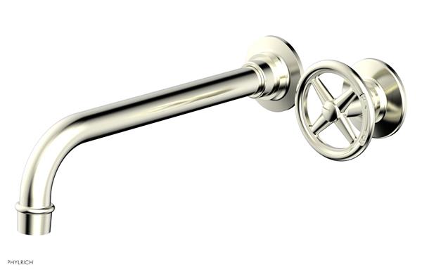 Phylrich - Works 10 Inch Single Handle Wall Lavatory Set - Cross Handle