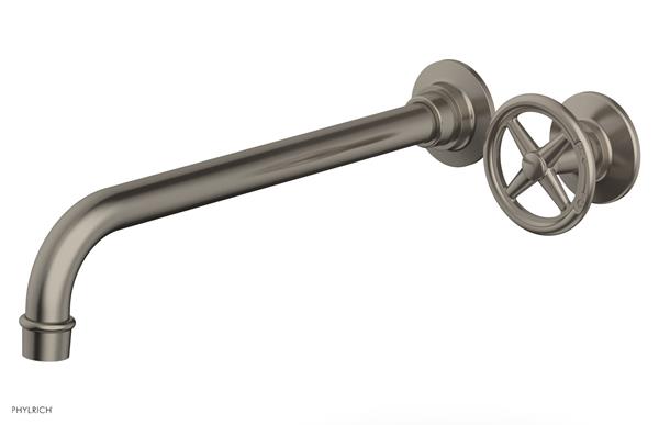 Phylrich - Works 12 Inch Single Handle Wall Lavatory Set - Cross Handle