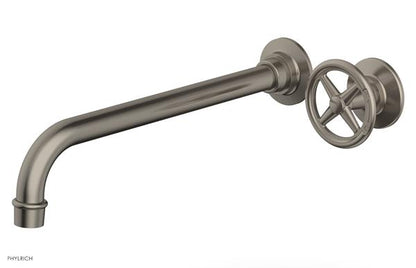 Phylrich - Works 12 Inch Single Handle Wall Lavatory Set - Cross Handle